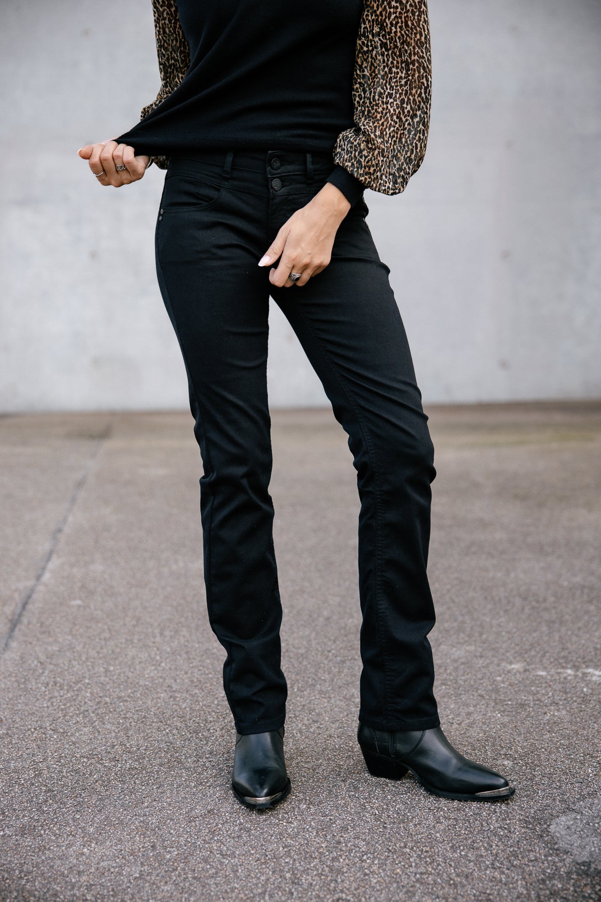 Jeans droit Woman Madie black | Freeman T. Porter