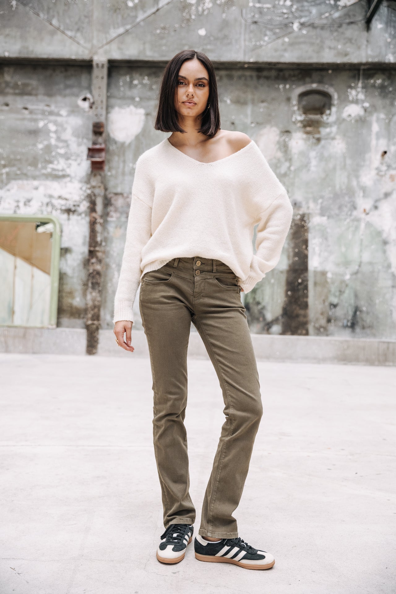 Pantalon droit Femme Madie New Magic Color forest night | Freeman T. Porter