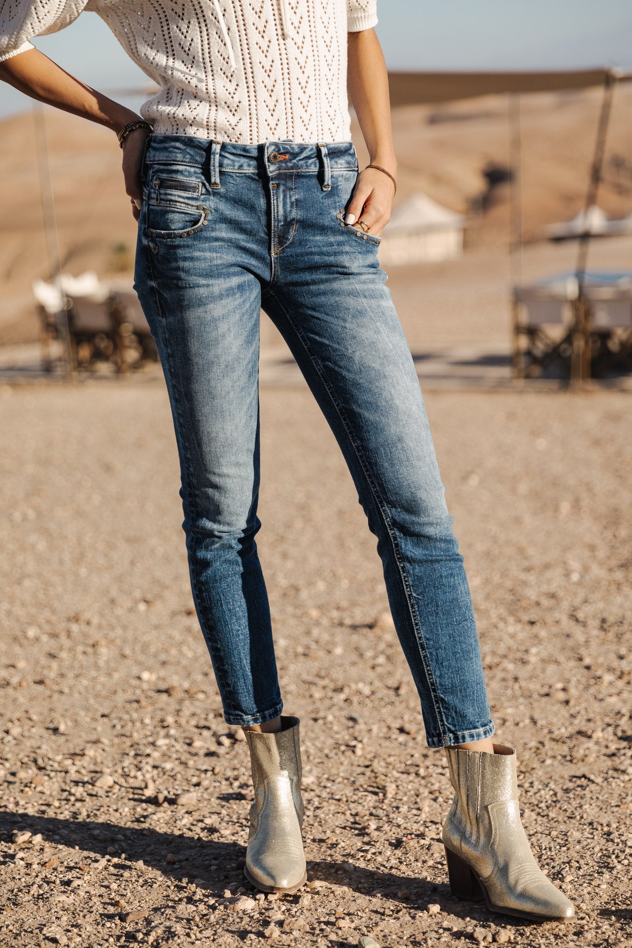 Jeans super slim 7/8 Femme Alexa Cropped saopolo med | Freeman T. Porter