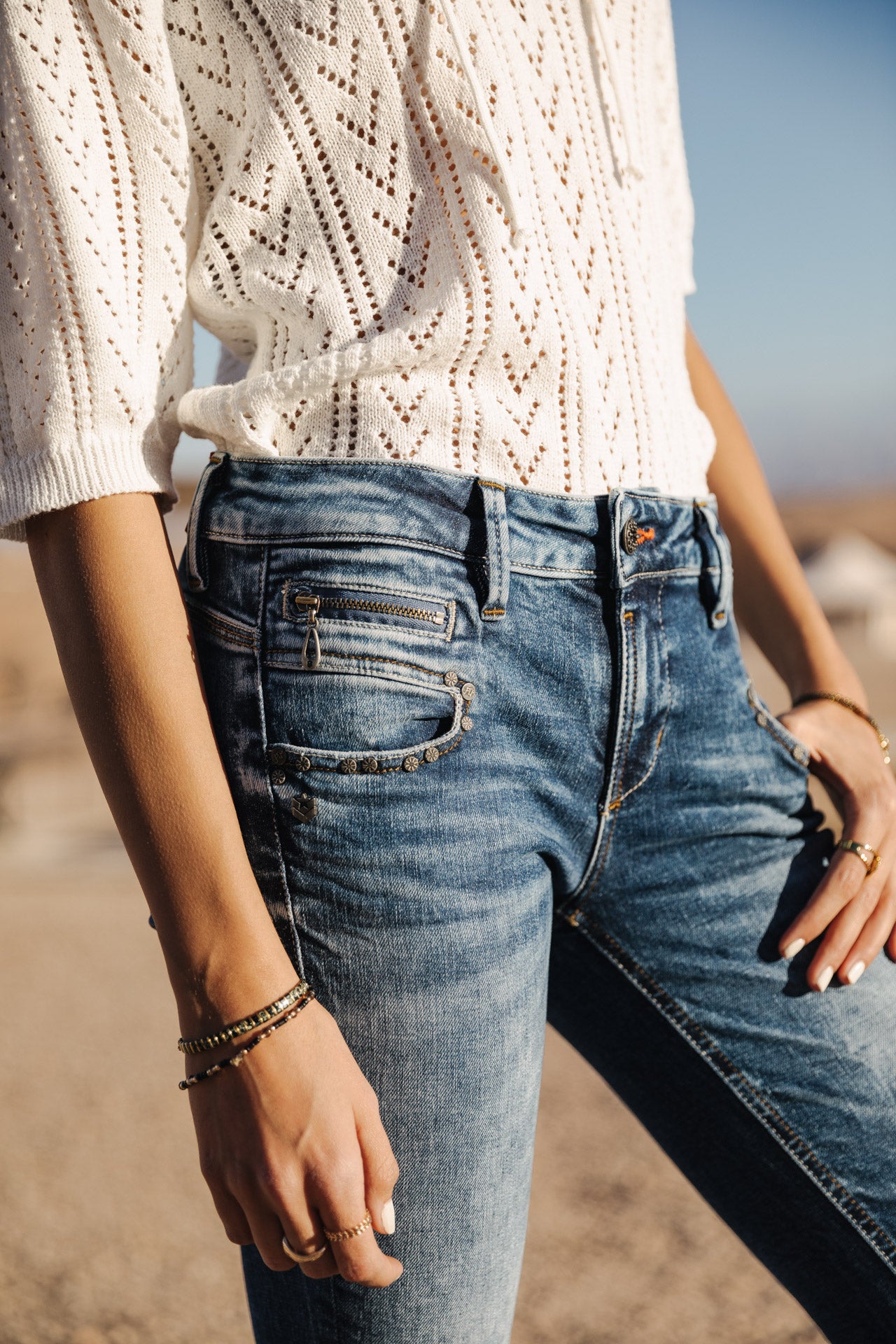 Jeans super slim 7/8 Femme Alexa Cropped saopolo med | Freeman T. Porter