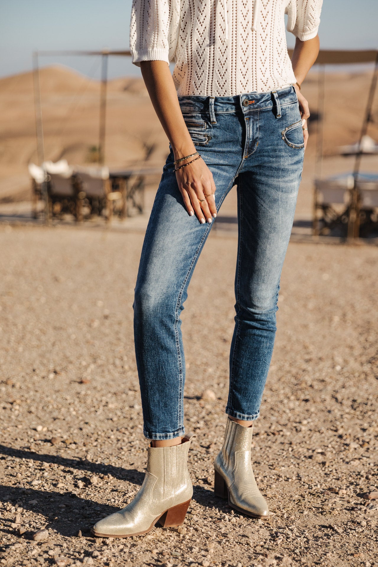 Jeans super slim 7/8 Femme Alexa Cropped saopolo med | Freeman T. Porter