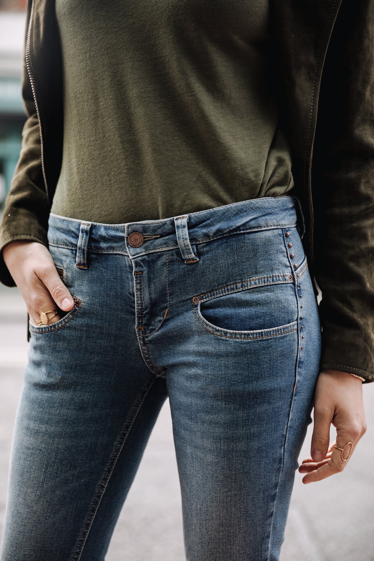Jeans super slim 7/8 Woman Alexa Cropped miego | Freeman T. Porter