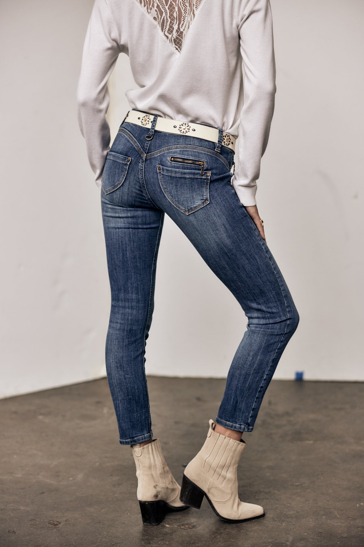 Jeans super slim 7/8 Femme Alexa Cropped pacific | Freeman T. Porter