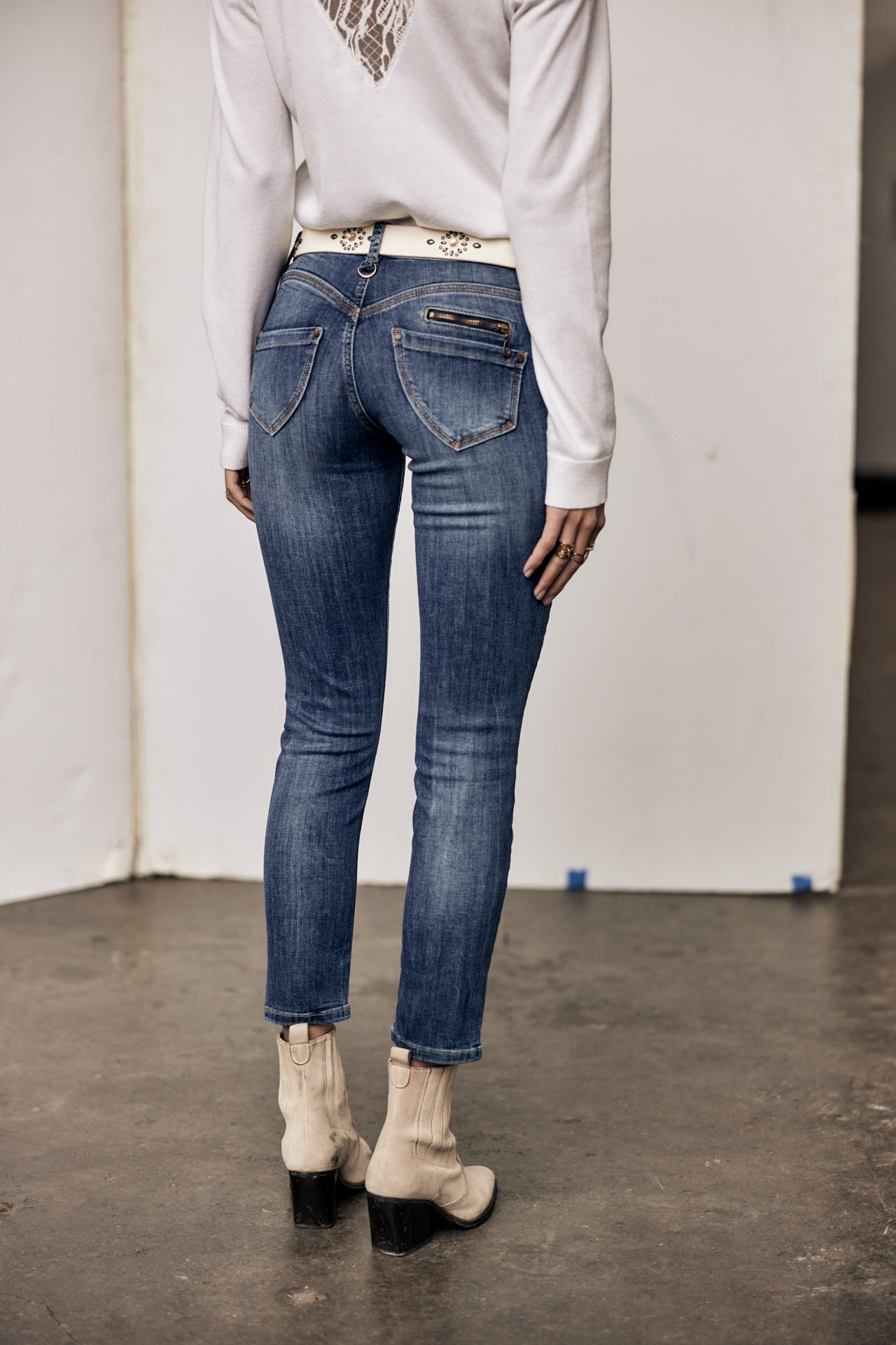 Jeans super slim 7/8 Femme Alexa Cropped pacific | Freeman T. Porter