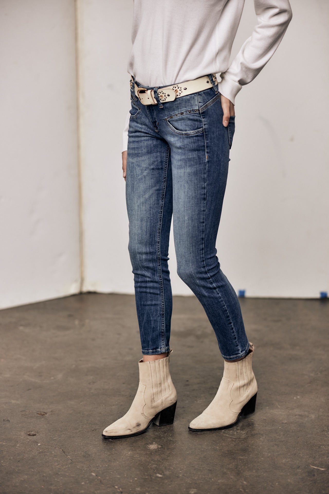 Jeans super slim 7/8 Femme Alexa Cropped pacific | Freeman T. Porter