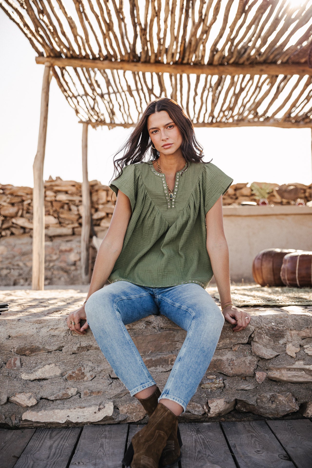 Jeans super slim 7/8 Femme Alexa Cropped palermo med | Freeman T. Porter