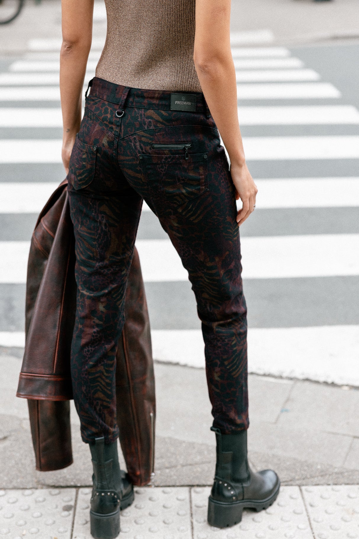 Pantalon super slim 7/8 Femme Alexa Cropped Fuego original | Freeman T. Porter