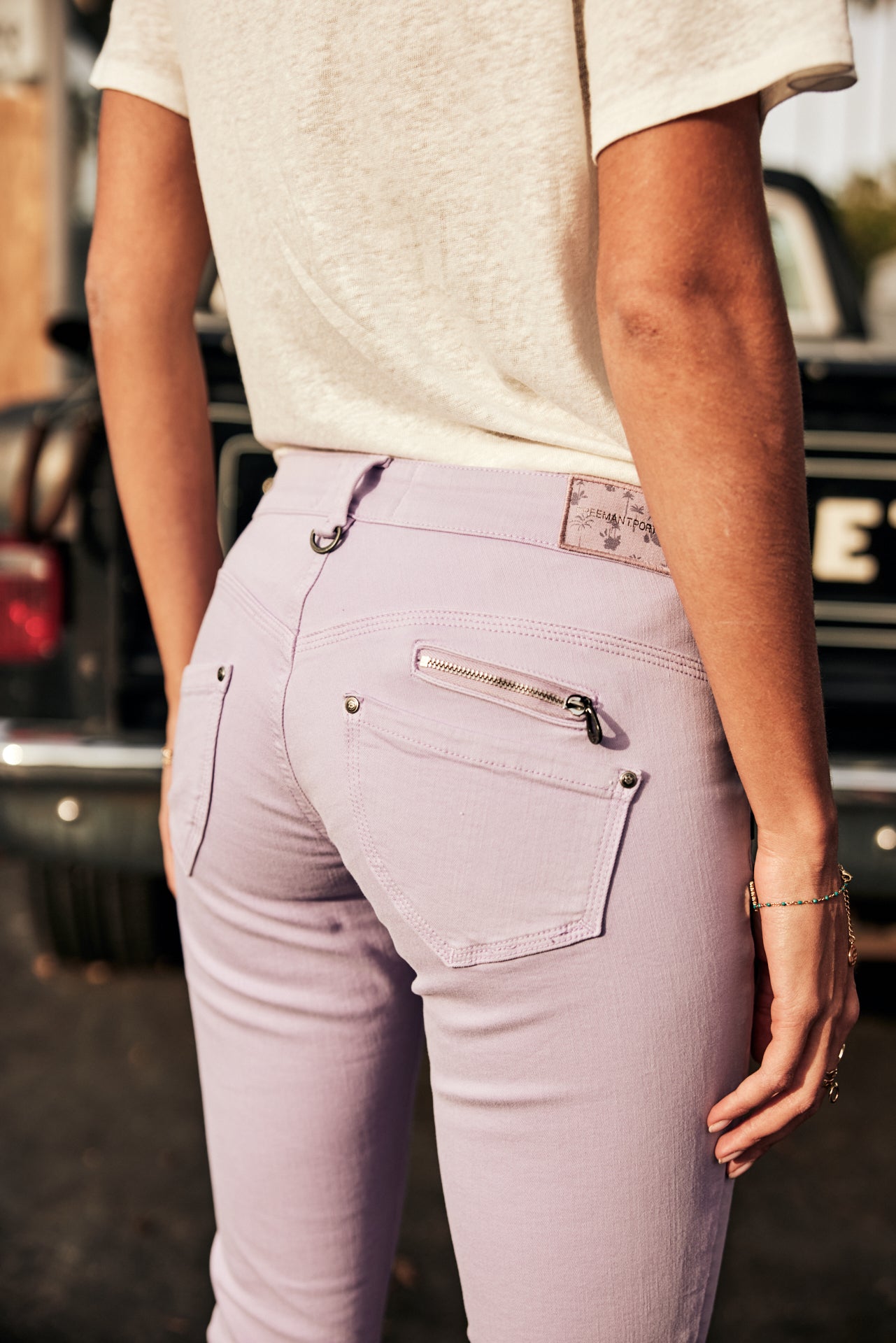 Pantalon super slim 7/8 Femme Alexa Cropped New Magic Color purple rose | Freeman T. Porter