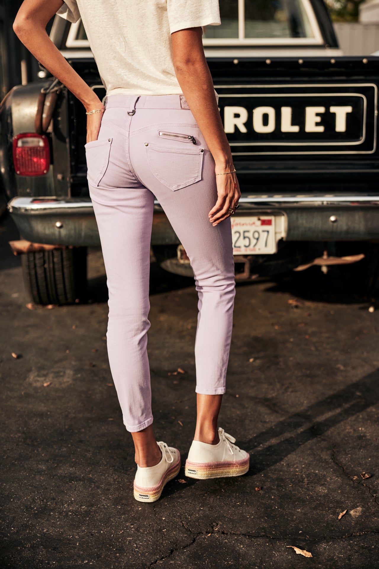 Pantalon super slim 7/8 Femme Alexa Cropped New Magic Color purple rose | Freeman T. Porter