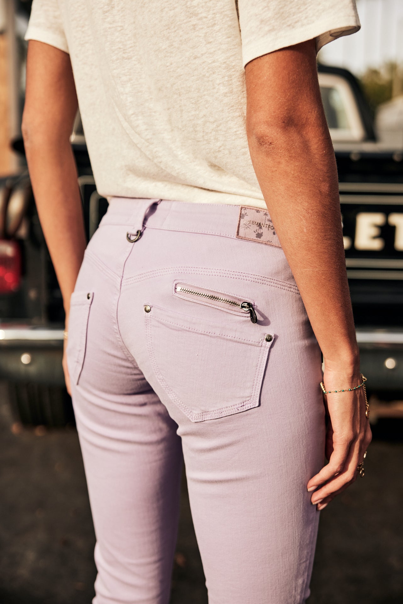 Pantalon super slim 7/8 Femme Alexa Cropped New Magic Color purple rose | Freeman T. Porter