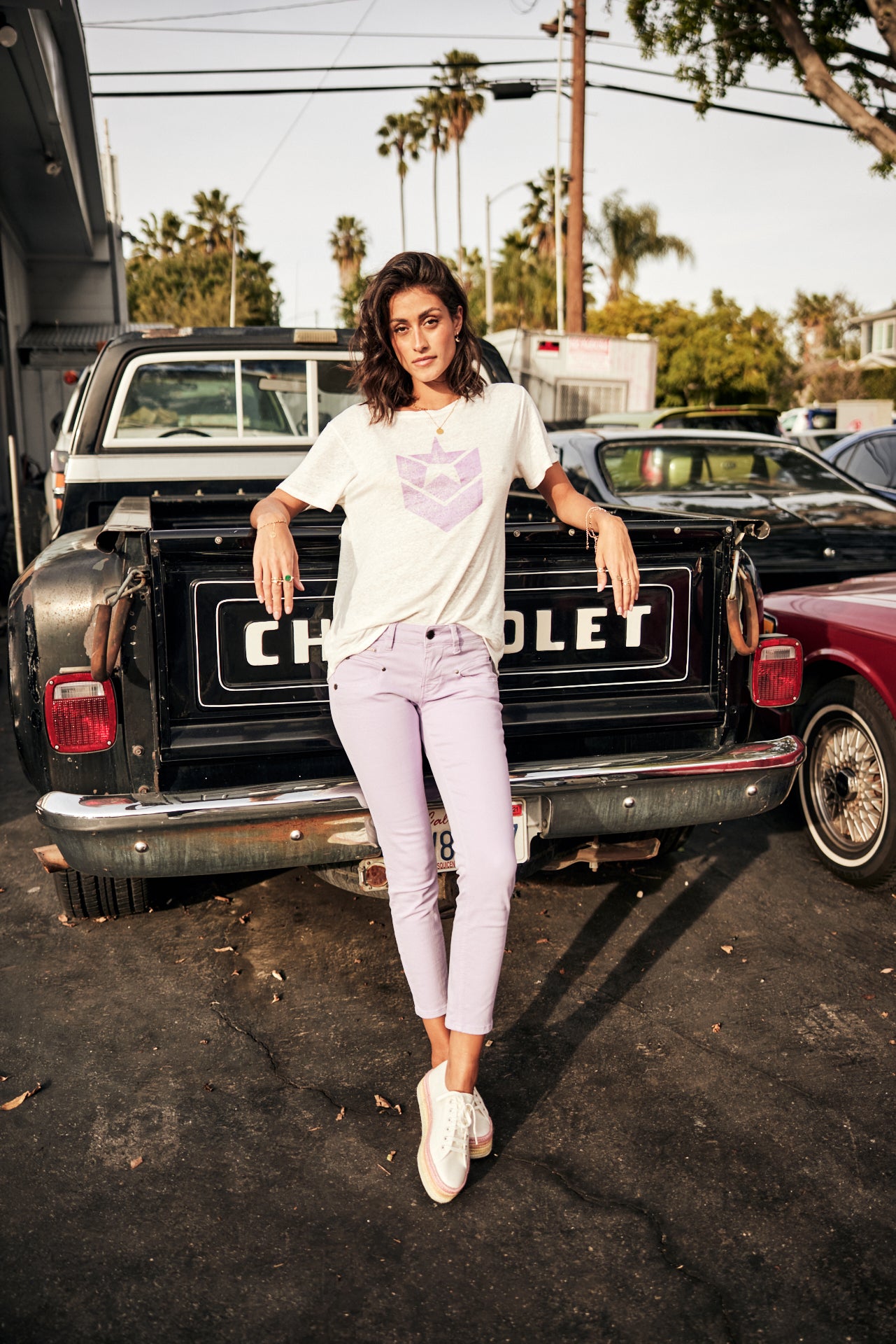Pantalon super slim 7/8 Femme Alexa Cropped New Magic Color purple rose | Freeman T. Porter