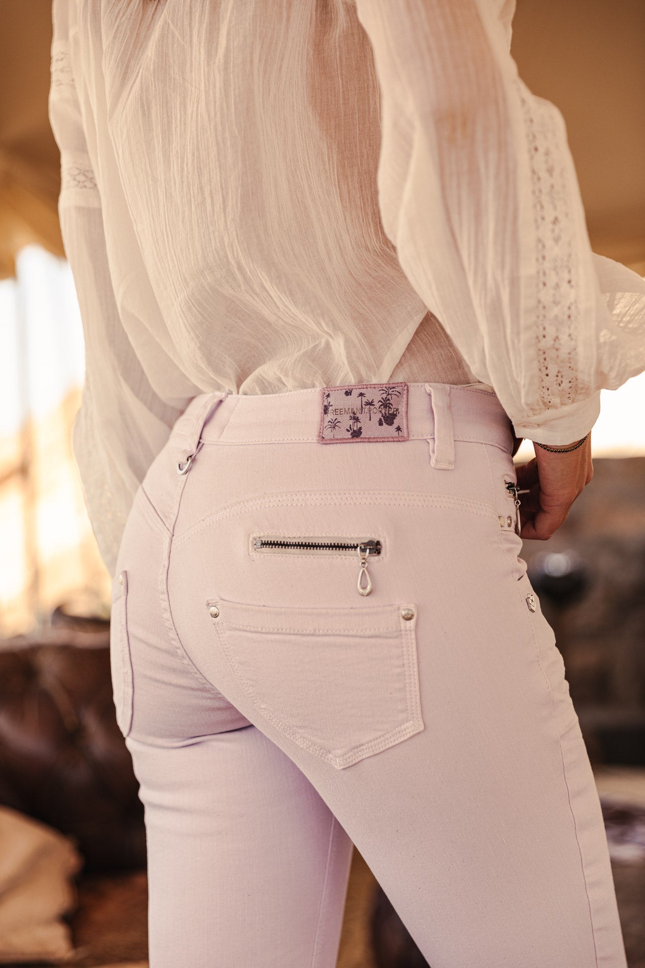 Pantalon super slim 7/8 Femme Alexa Cropped New Magic Color pastel lilac | Freeman T. Porter