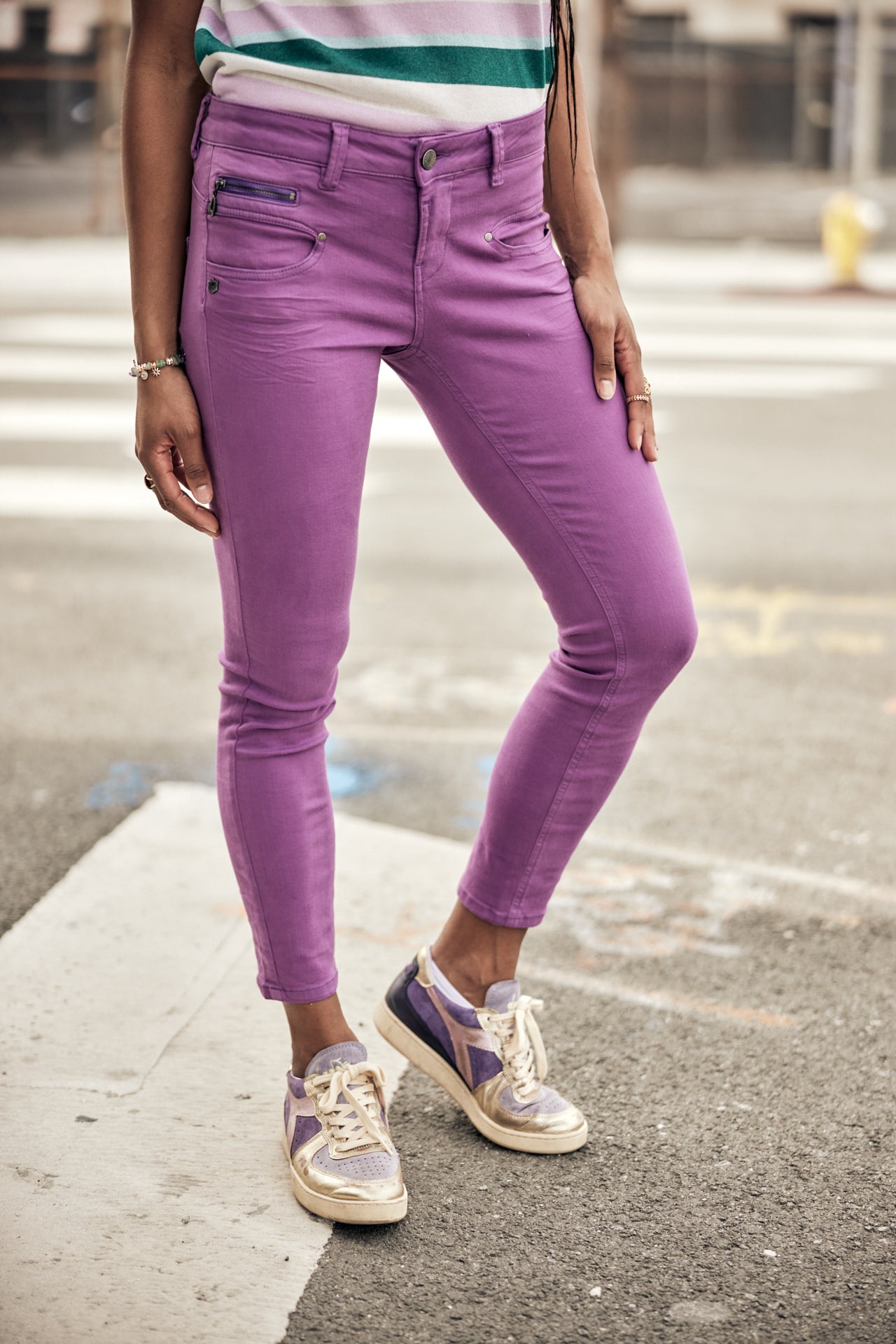 Pantalon super slim 7/8 Femme Alexa Cropped New Magic Color dewberry | Freeman T. Porter