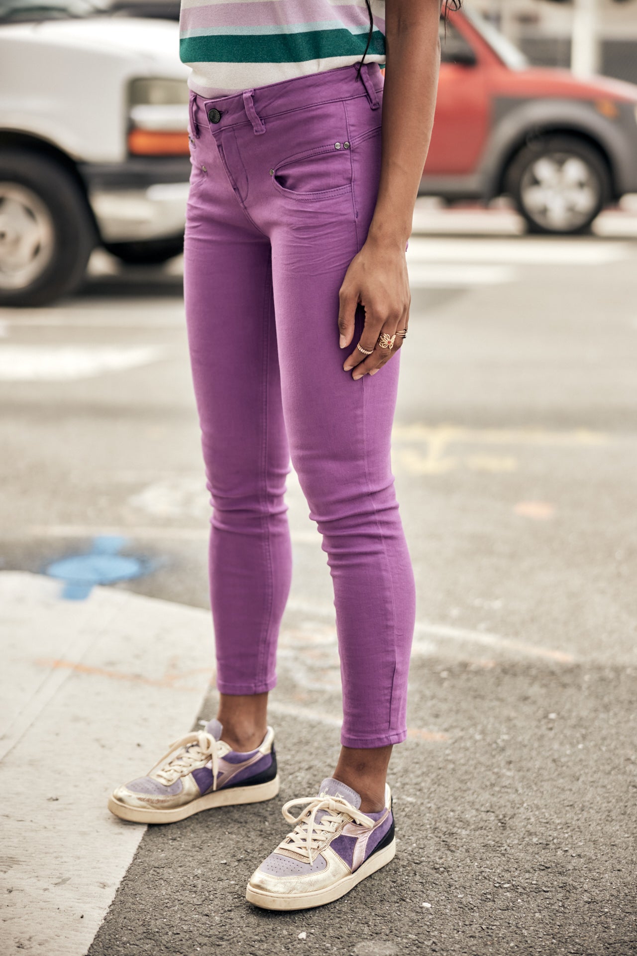 Pantalon super slim 7/8 Femme Alexa Cropped New Magic Color dewberry | Freeman T. Porter