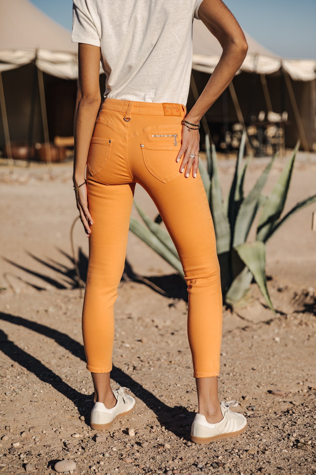 Pantalon super slim 7/8 Mujer Alexa Cropped New Magic Color tangerine tango | Freeman T. Porter