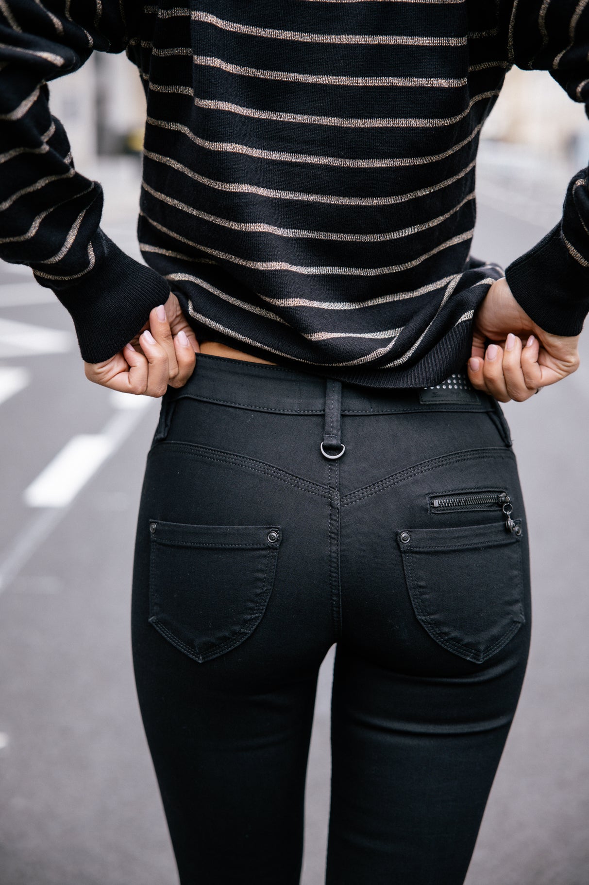 Jeans slim taille mi-haute Alexa High Waist, black Freeman Porter