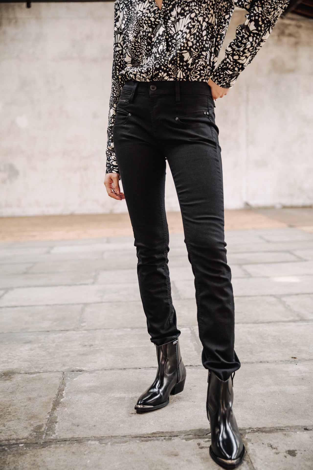 Jeans slim Femme Alexa High Waist black | Freeman T. Porter