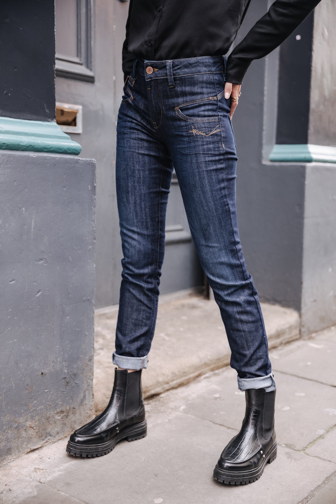 Jeans slim Femme Alexa High Waist eclipse | Freeman T. Porter