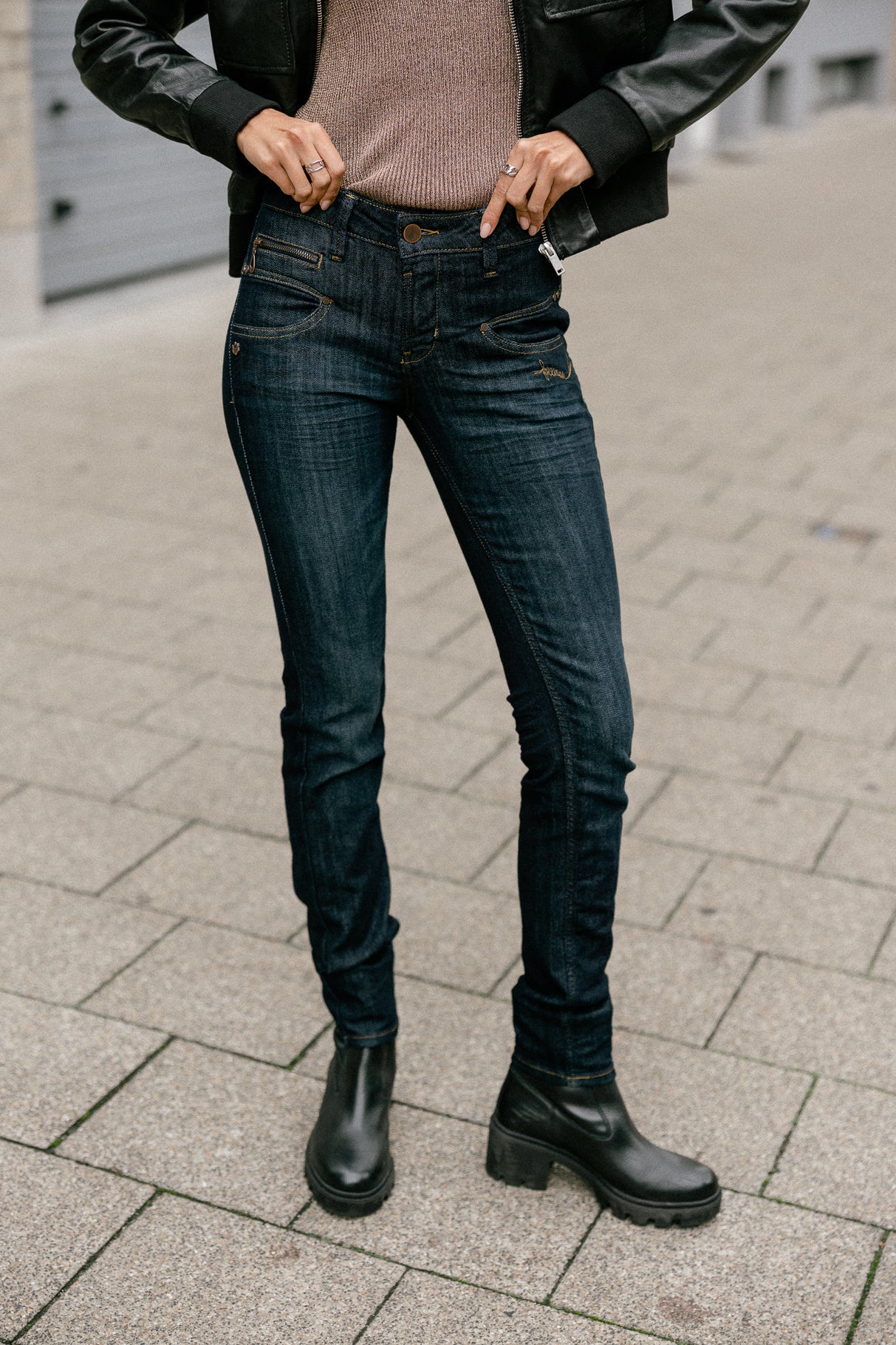 Jeans slim taille haute Femme Alexa High Waist eclipse | Freeman T. Porter