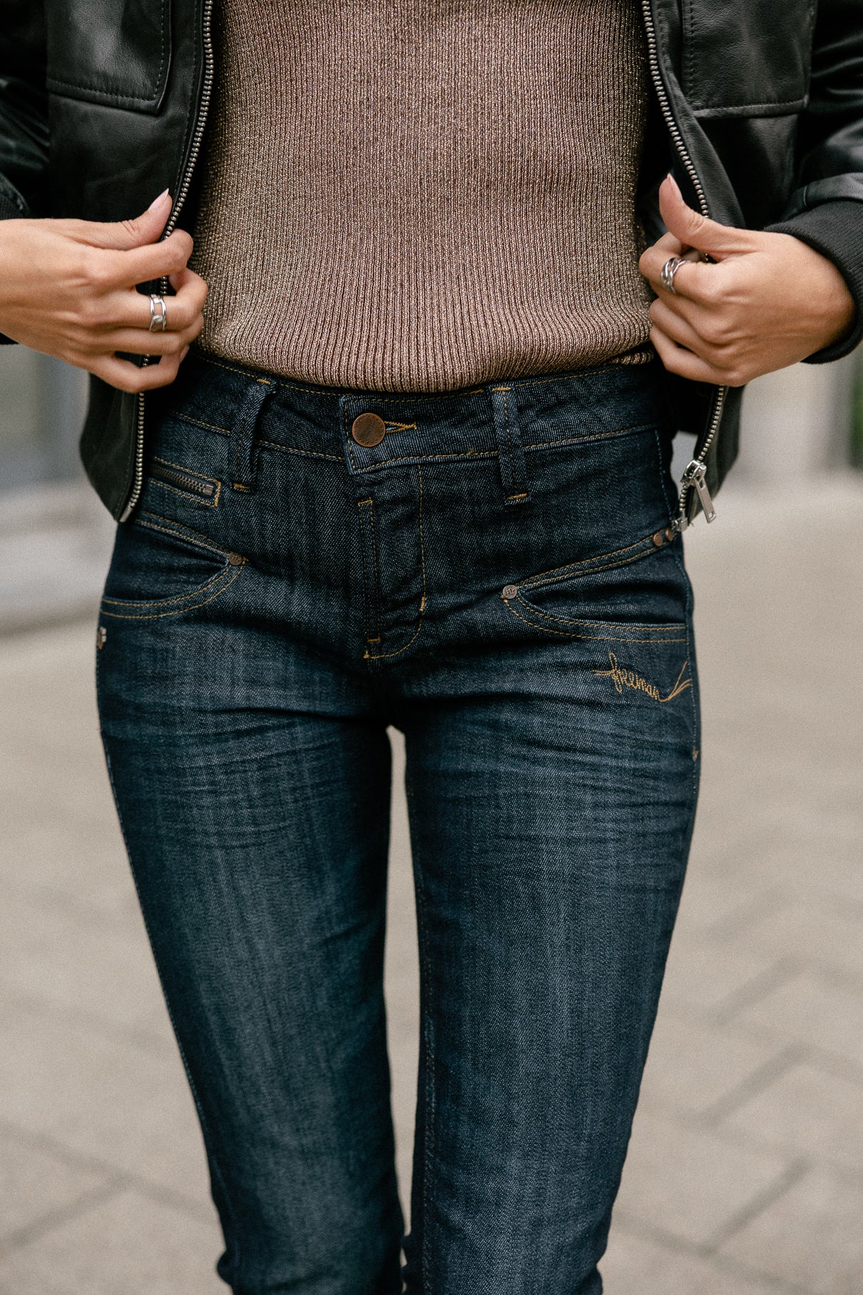 Jeans slim taille haute Femme Alexa High Waist eclipse | Freeman T. Porter