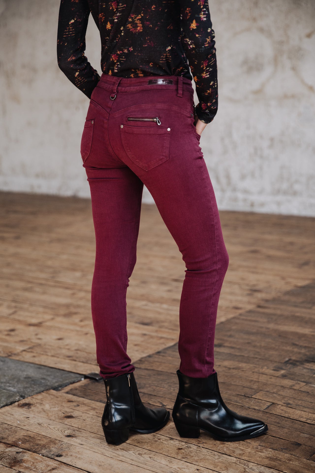 Pantalon slim taille haute Mujer Alexa High Waist New Magic Color winetasting | Freeman T. Porter