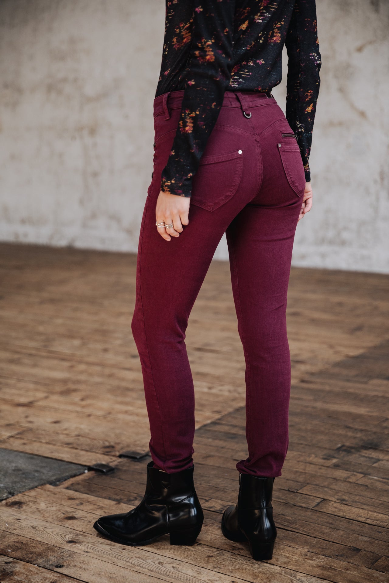 Pantalon slim taille haute Mujer Alexa High Waist New Magic Color winetasting | Freeman T. Porter
