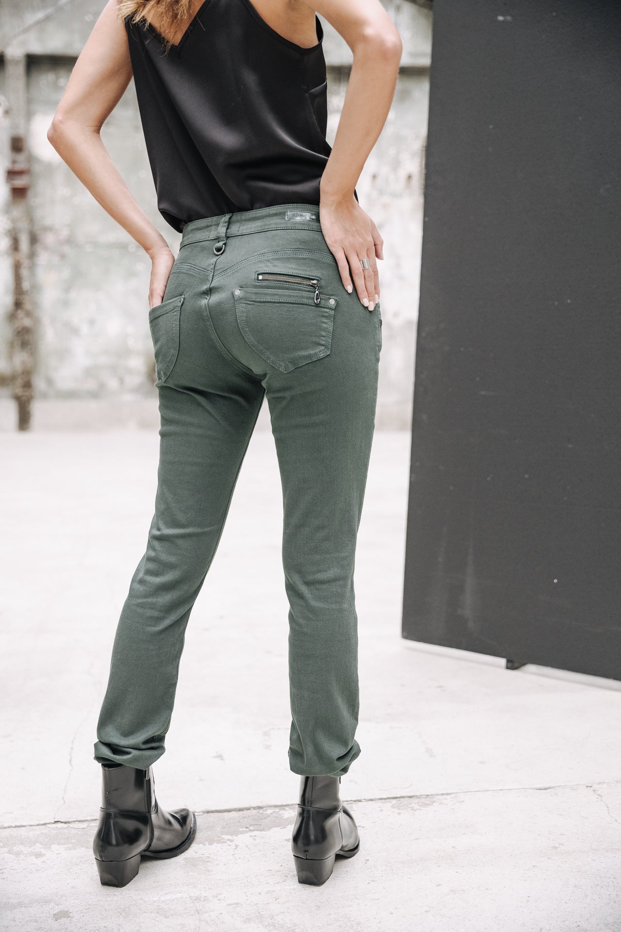 Pantalon slim taille haute Femme Alexa High Waist New Magic Color green gables | Freeman T. Porter