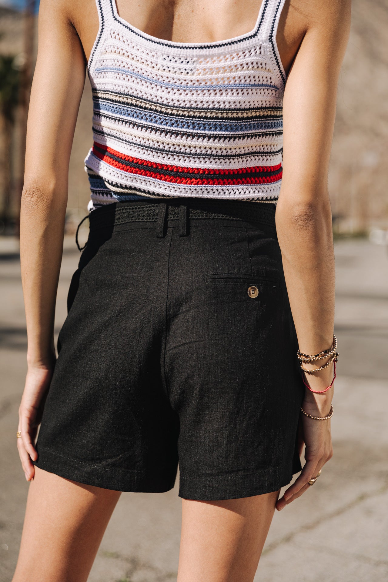 Short en lin Femme Flavie black | Freeman T. Porter