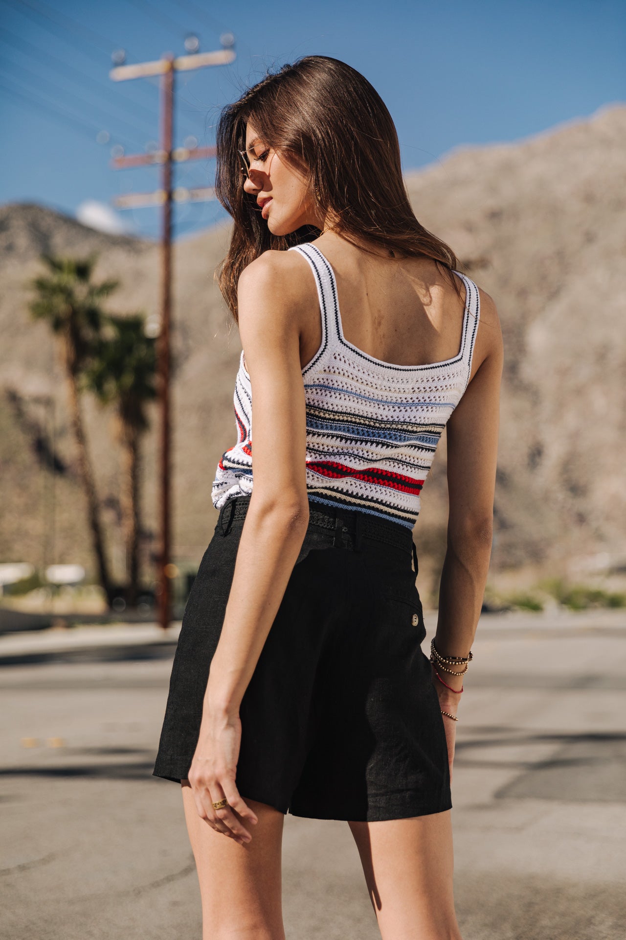 Short en lin Femme Flavie black | Freeman T. Porter