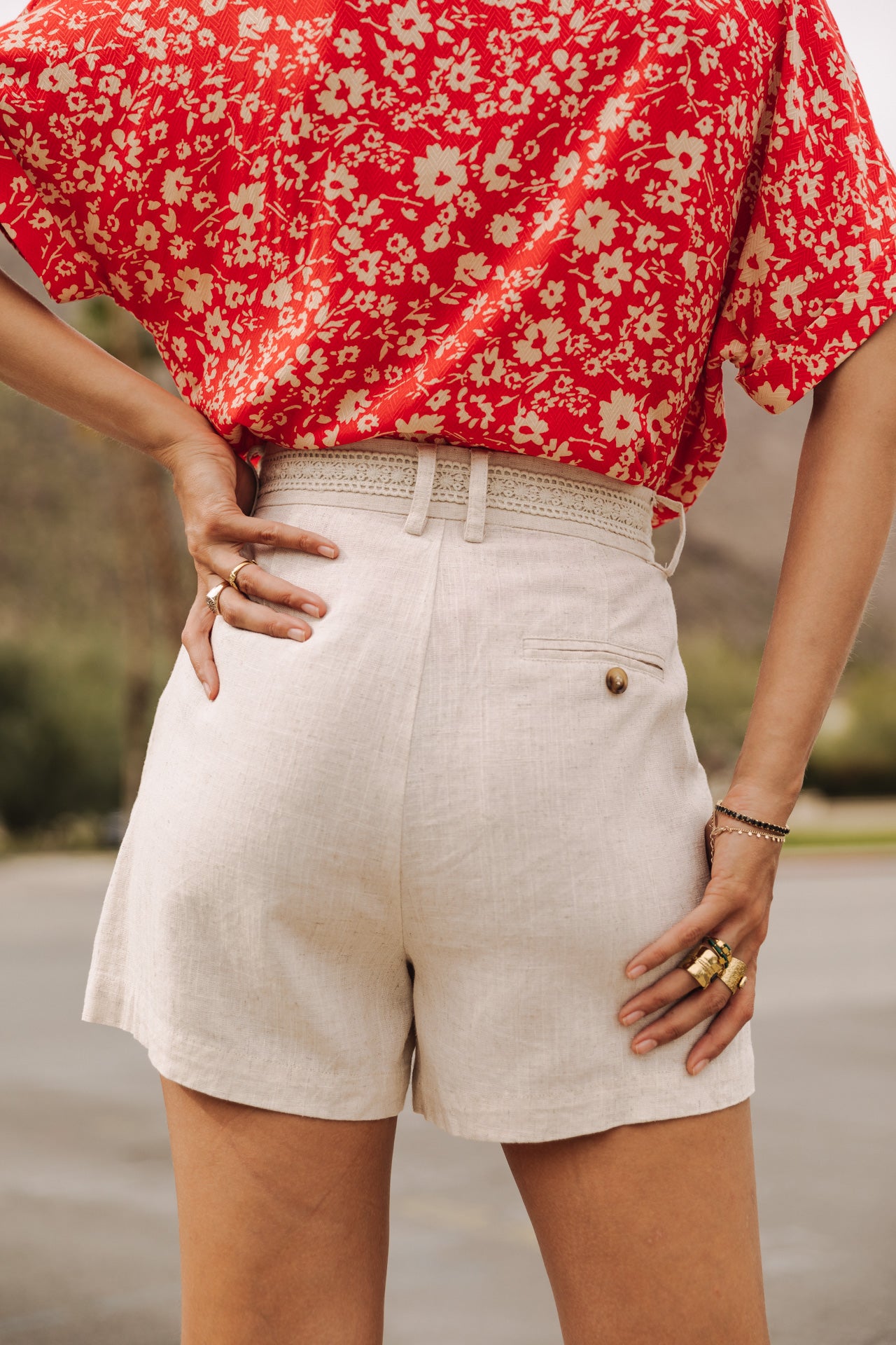 Short en lin Femme Flavie simply taupe | Freeman T. Porter