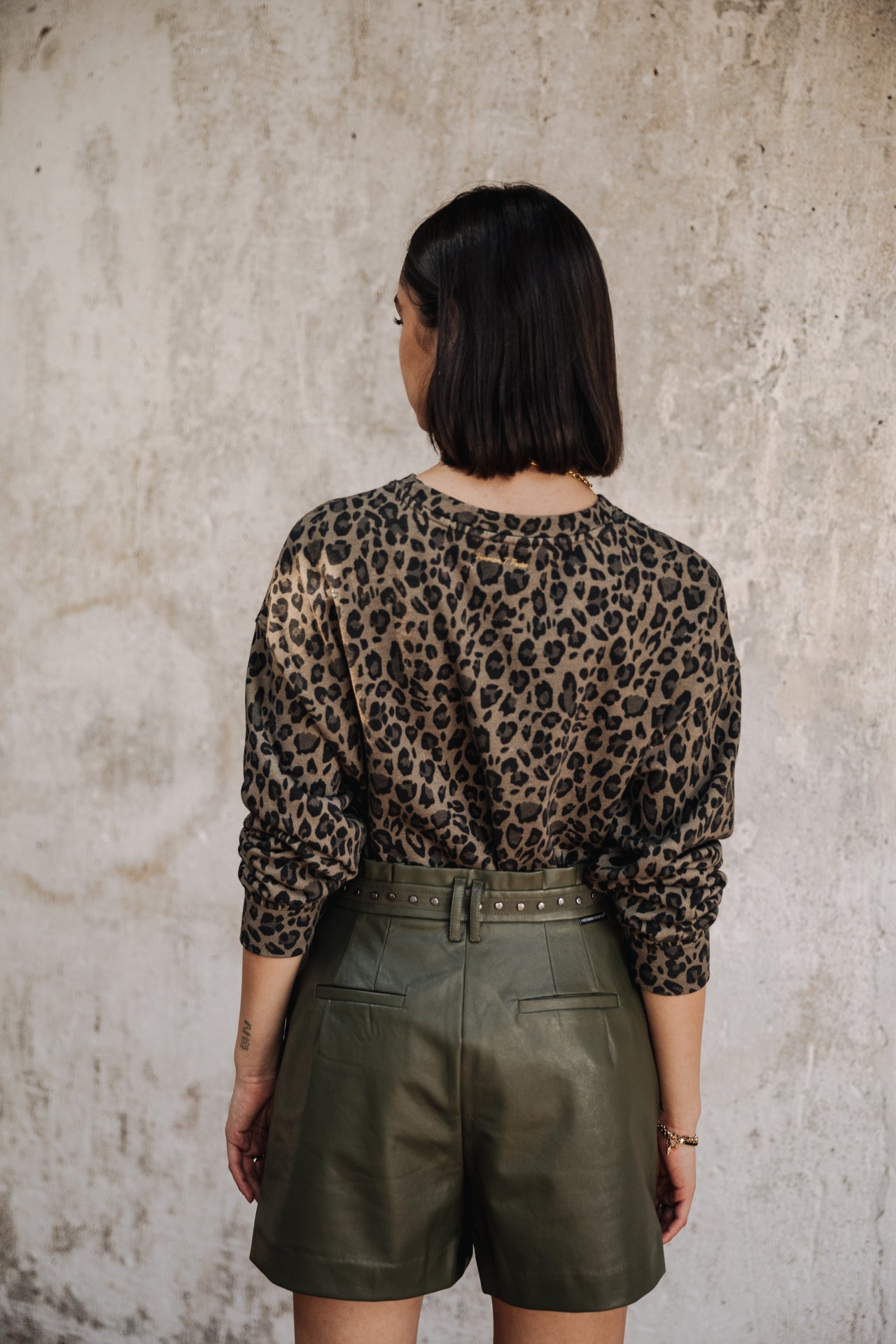 Short Paperbag Femme Vanessa Biker deep lichen green | Freeman T. Porter