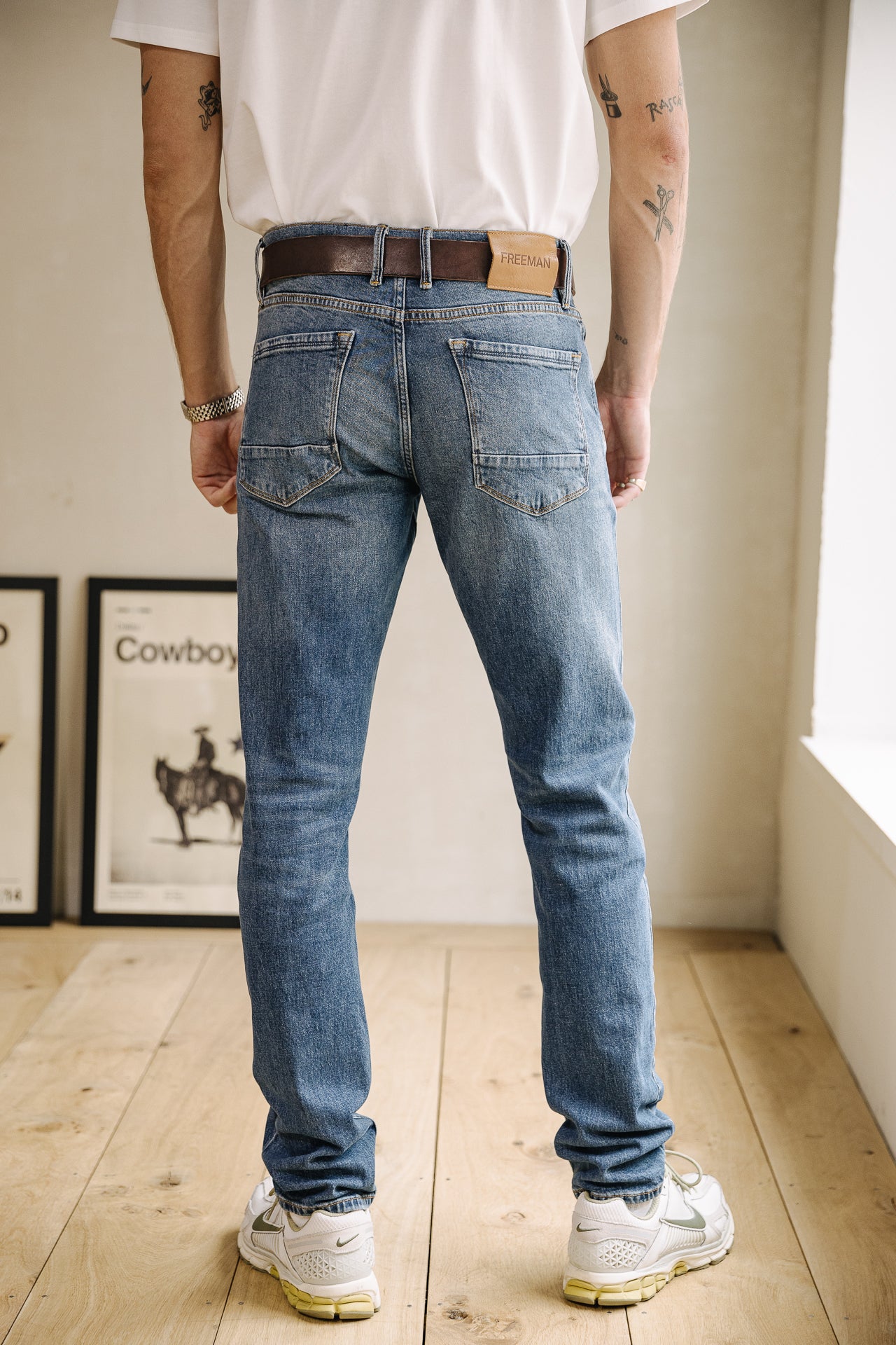 Jeans droit ajusté Homme Jimmy medium vintage indigo | Freeman T. Porter