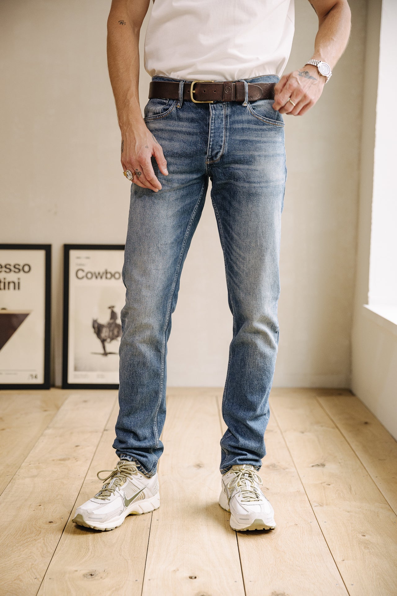 Jeans droit ajusté Homme Jimmy medium vintage indigo | Freeman T. Porter