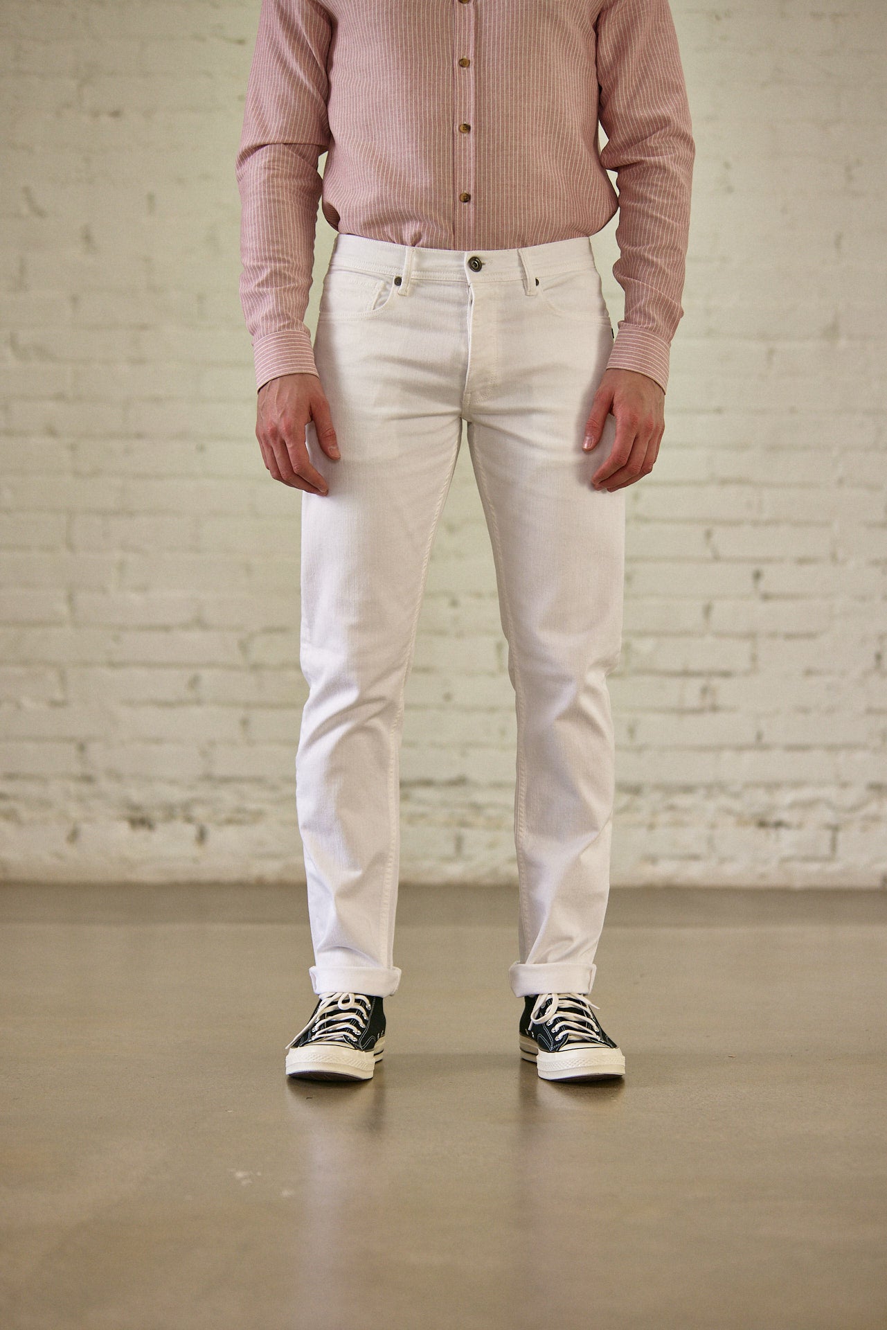 Pantalon droit ajusté Unisex Jimmy California bright white | Freeman T. Porter
