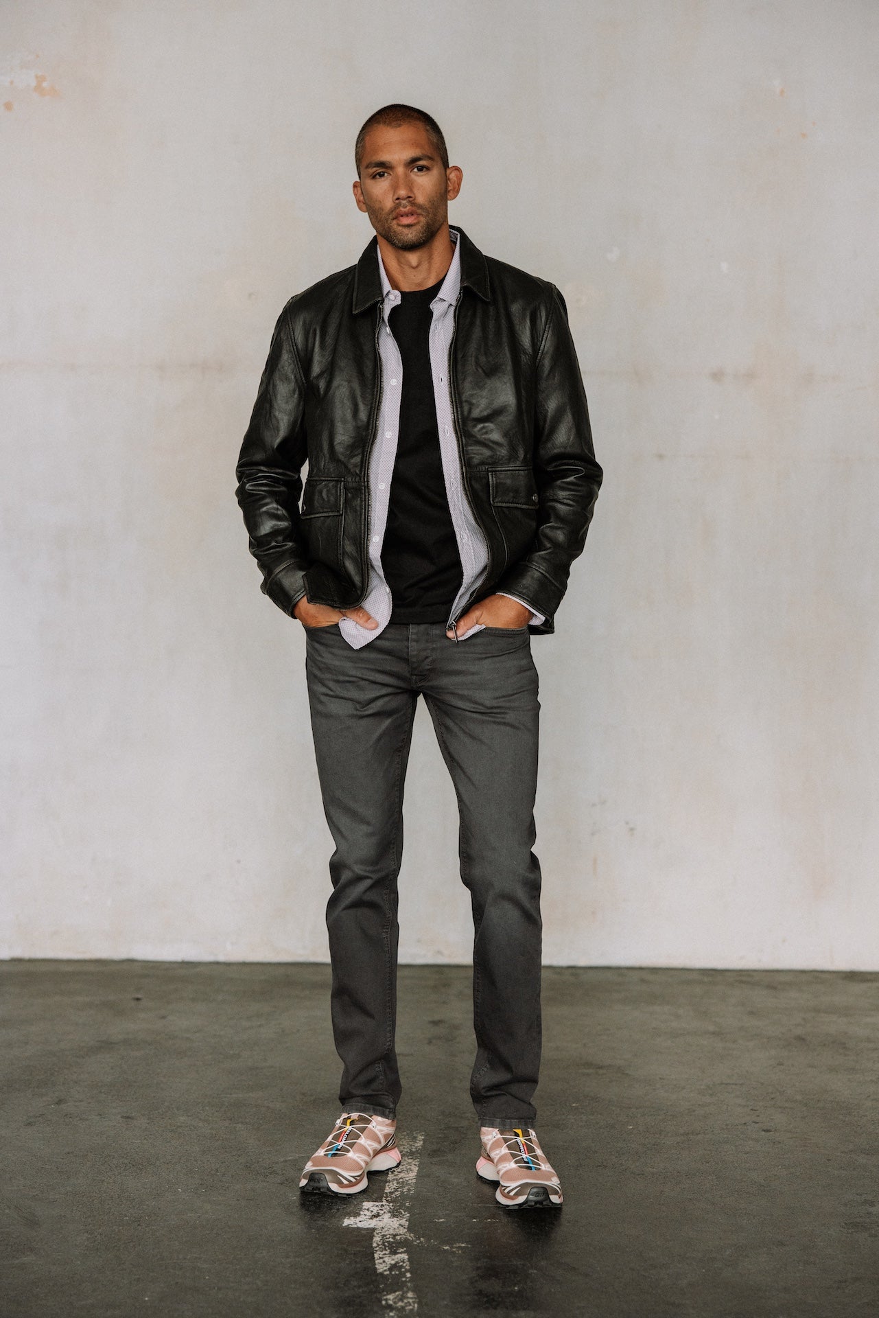 Pantalon droit ajusté Mann Jimmy Saloon anthra | Freeman T. Porter