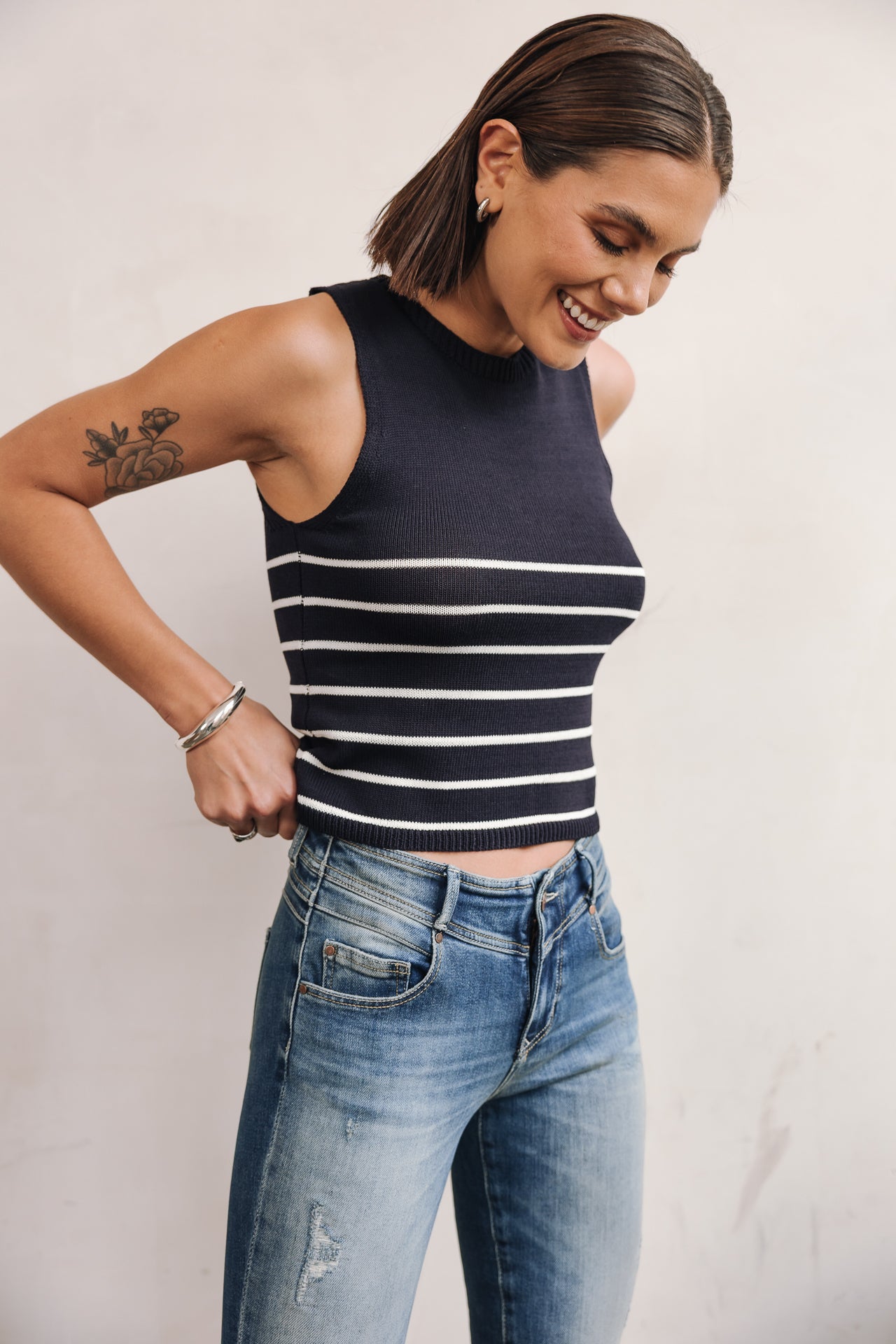 Superschmale Cropped-Jeans Frau Anae S-SDM sicilian | Freeman T. Porter