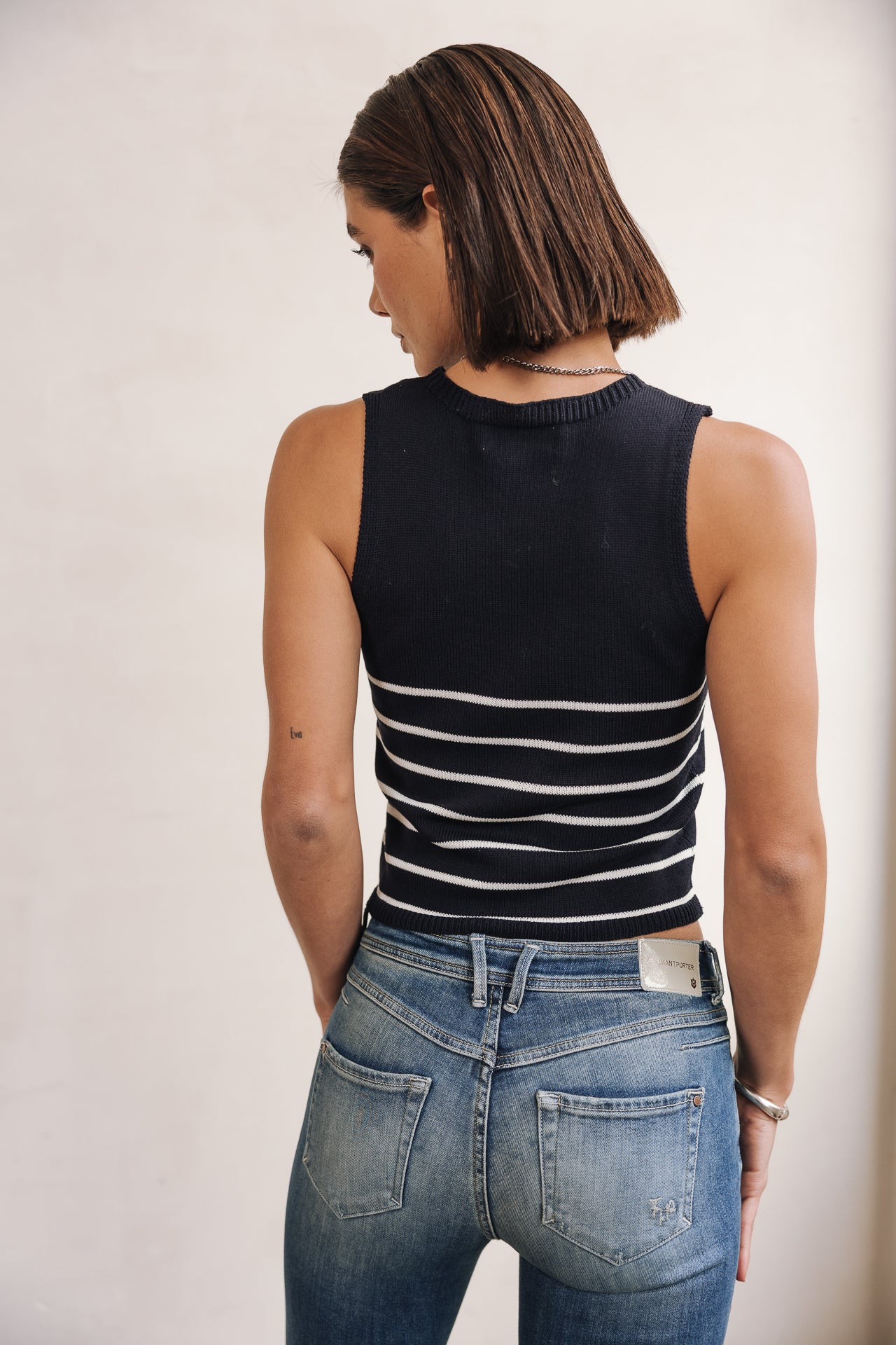 Superschmale Cropped-Jeans Frau Anae S-SDM sicilian | Freeman T. Porter