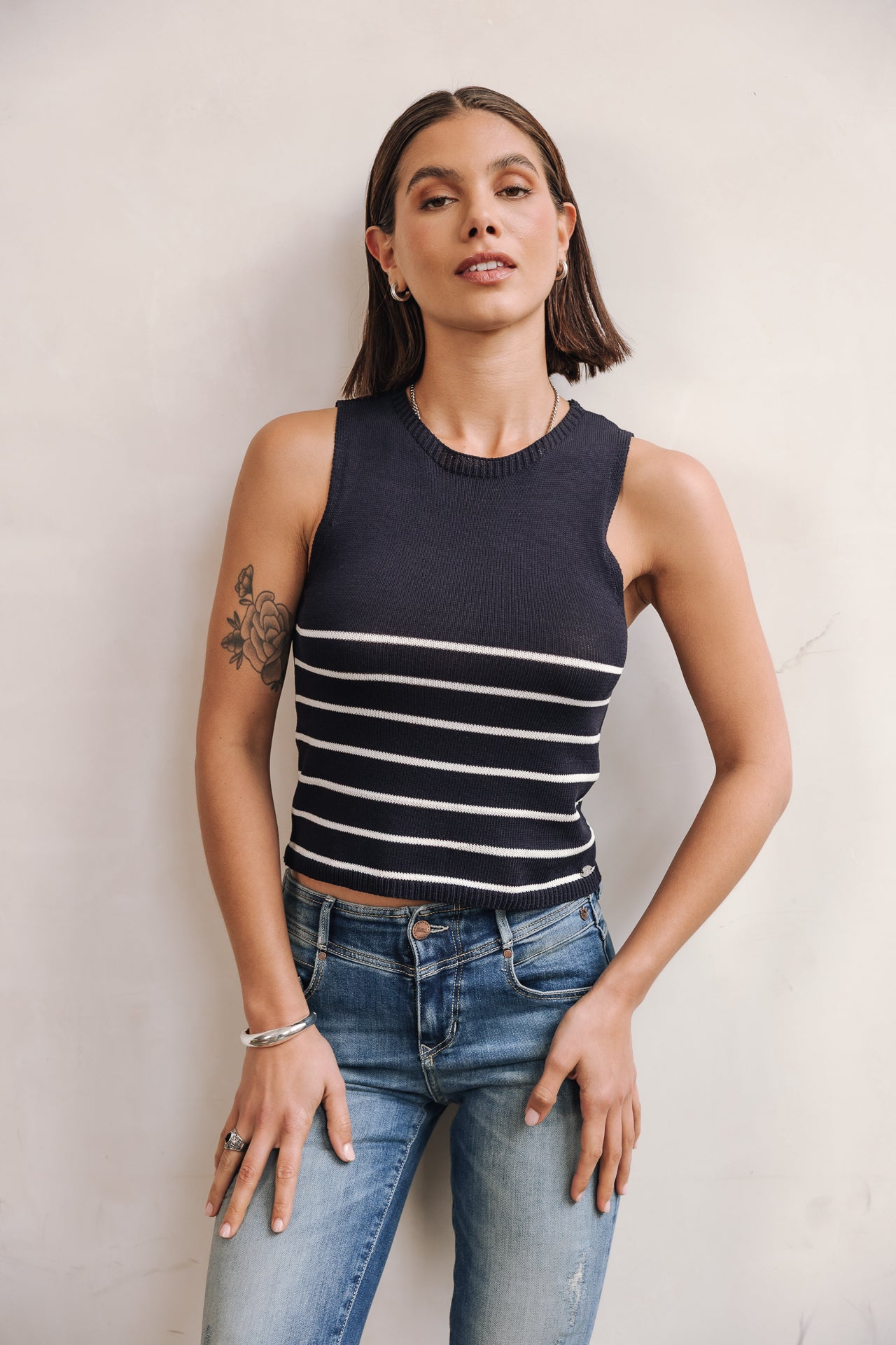 Superschmale Cropped-Jeans Frau Anae S-SDM sicilian | Freeman T. Porter