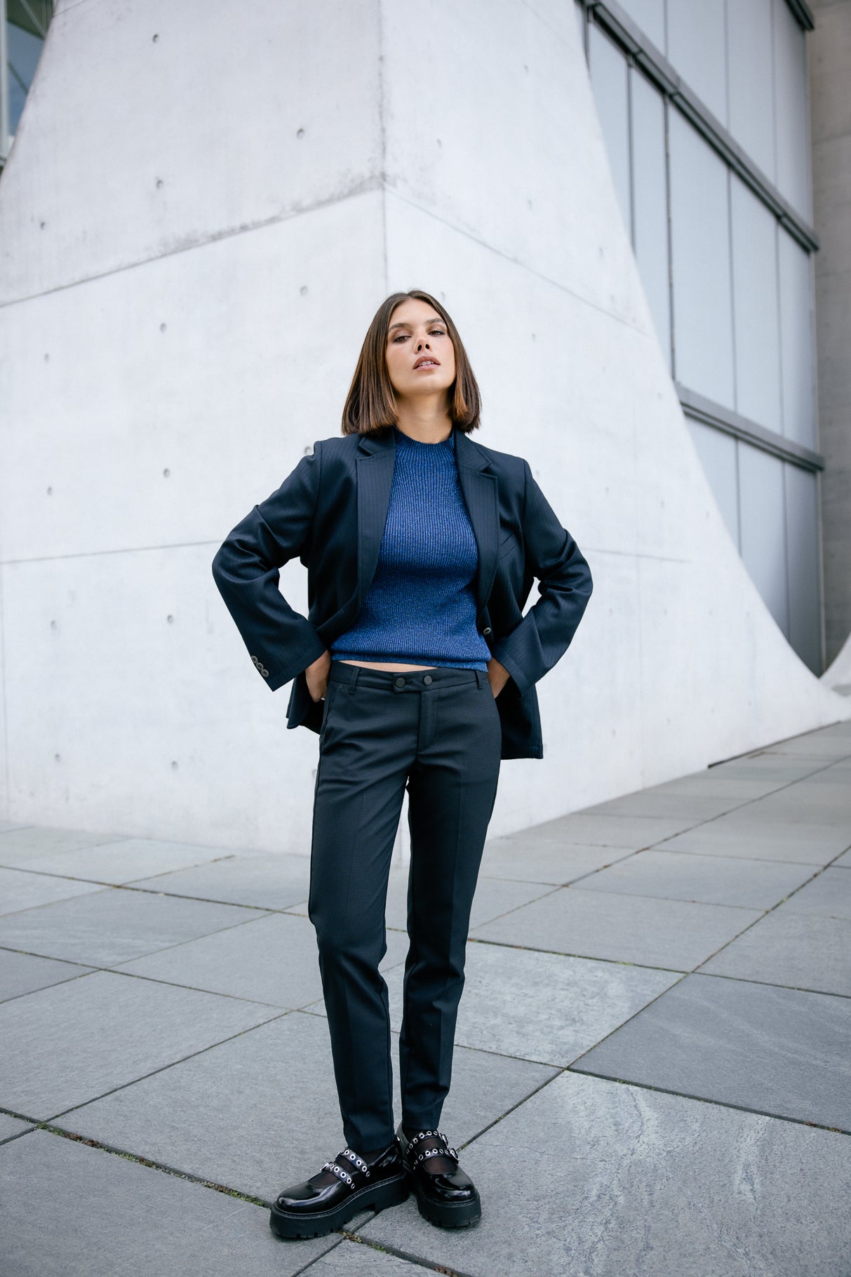 Pantalon city super slim Frau Tessa Inception peacoat | Freeman T. Porter