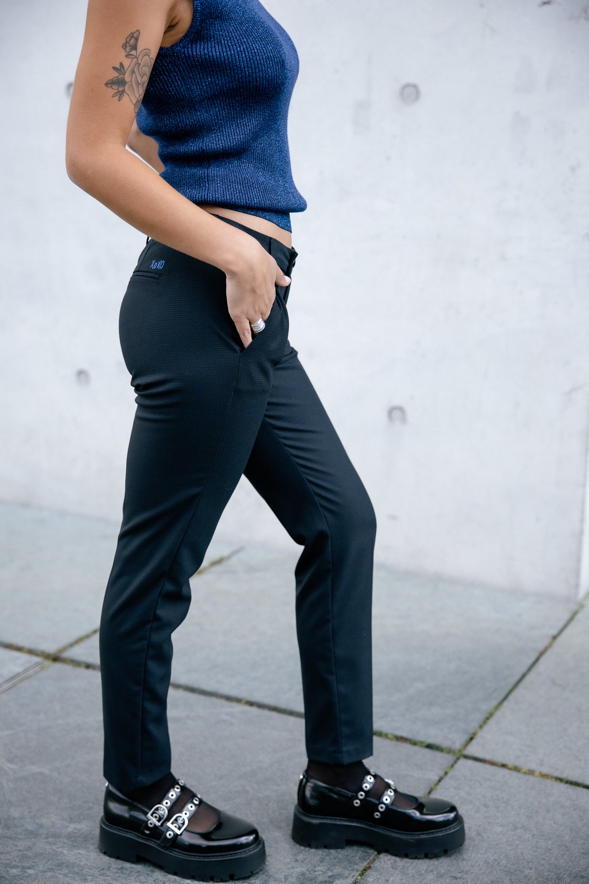 Pantalon city super slim Frau Tessa Inception peacoat | Freeman T. Porter