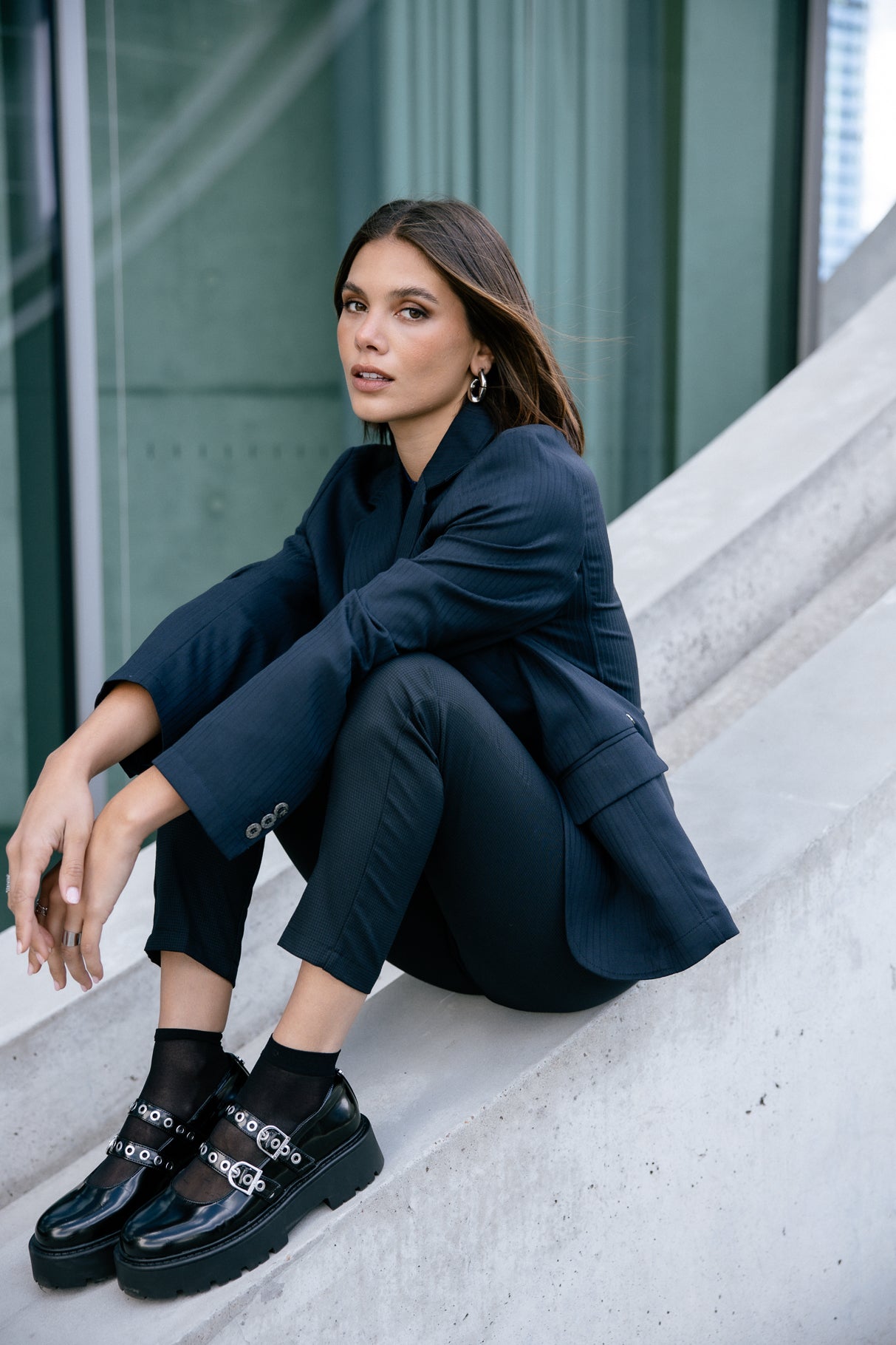 Pantalon city super slim Frau Tessa Inception peacoat | Freeman T. Porter