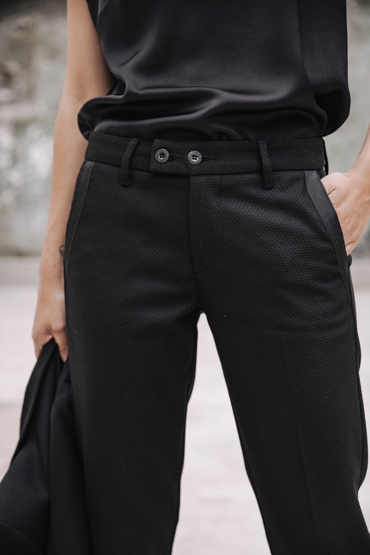 Pantalon super slim Femme Tessa Socially black | Freeman T. Porter