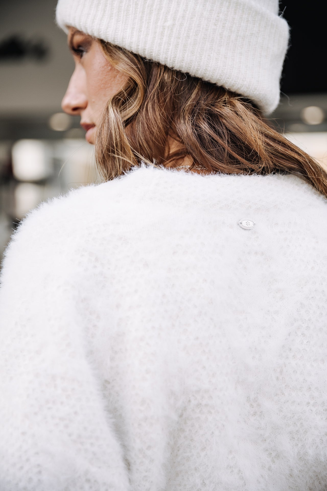 Cardigan oversize Unisex Giliane white | Freeman T. Porter
