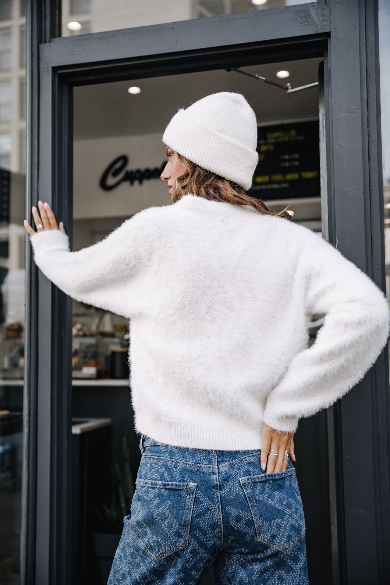 Cardigan oversize Unisex Giliane white | Freeman T. Porter