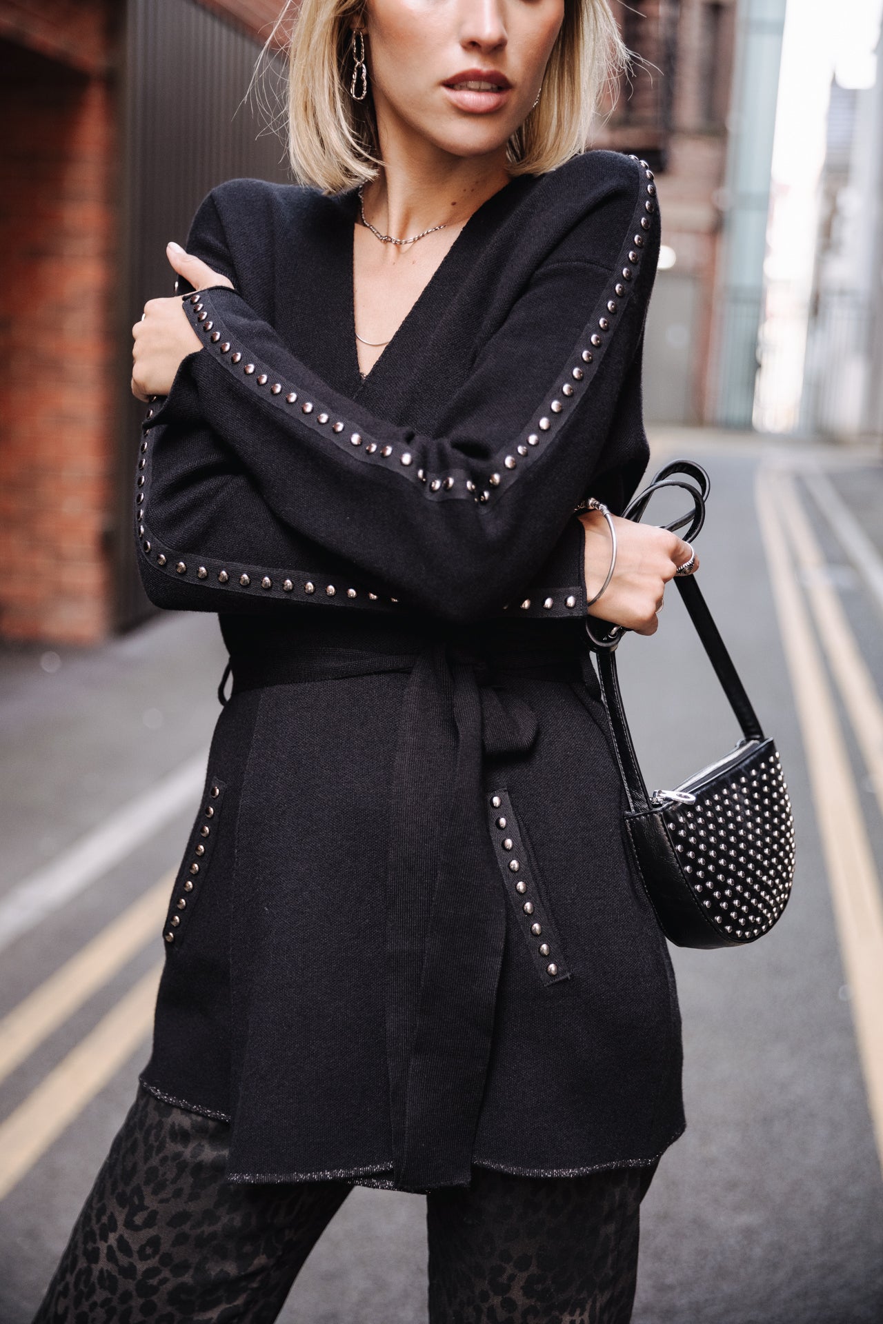 Cardigan oversize Unisex Gaxina black | Freeman T. Porter