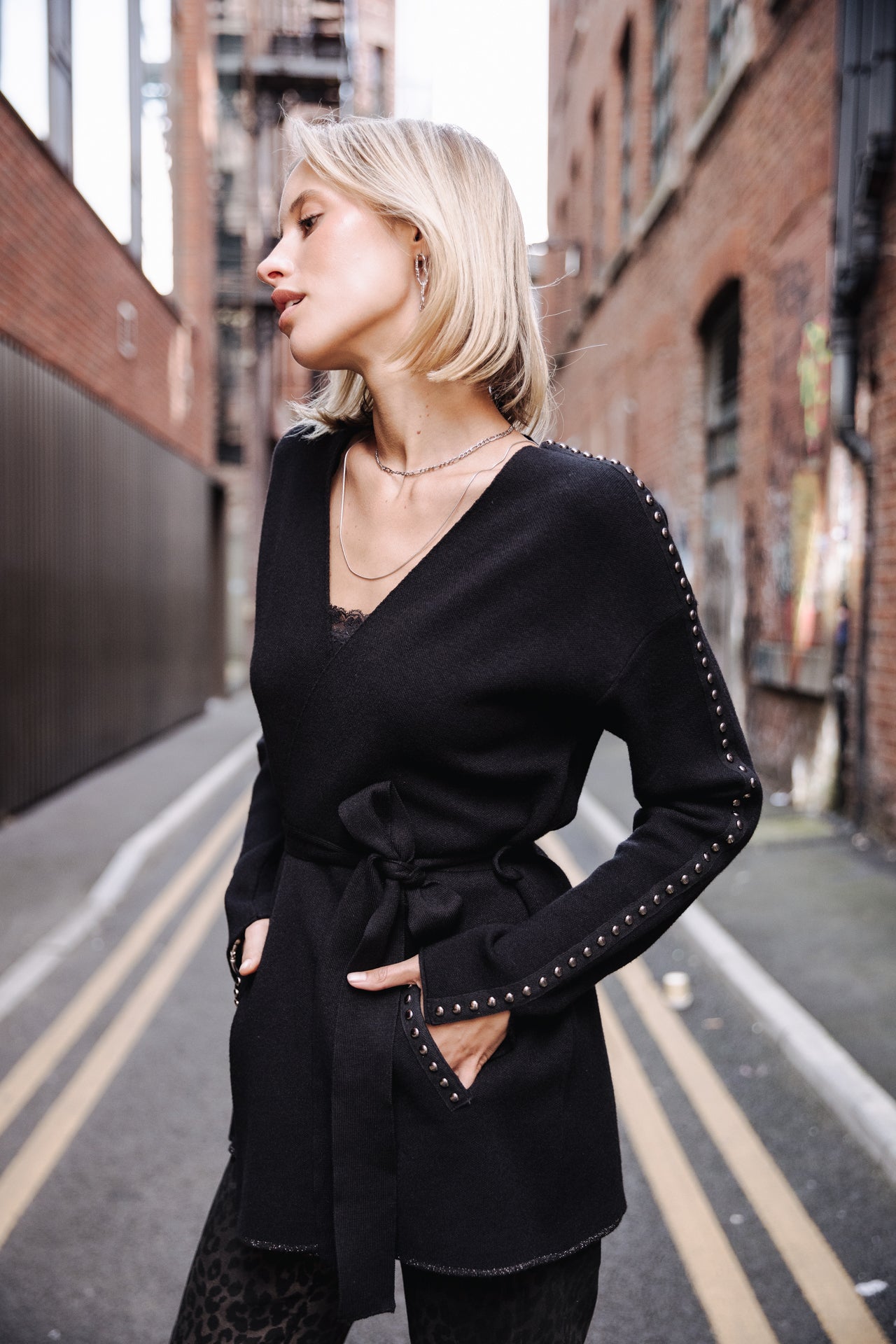 Cardigan oversize Unisex Gaxina black | Freeman T. Porter