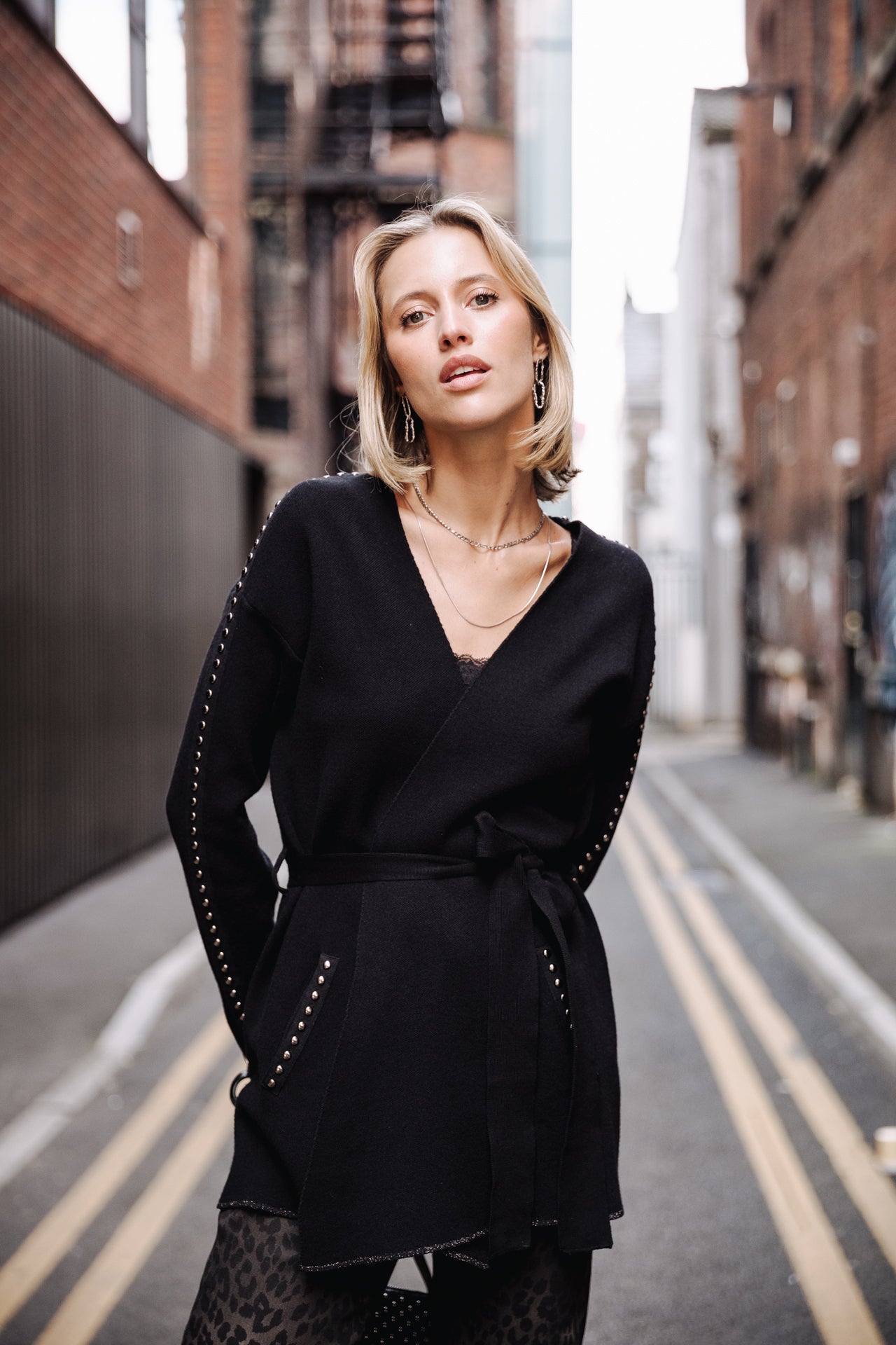 Cardigan oversize Unisex Gaxina black | Freeman T. Porter
