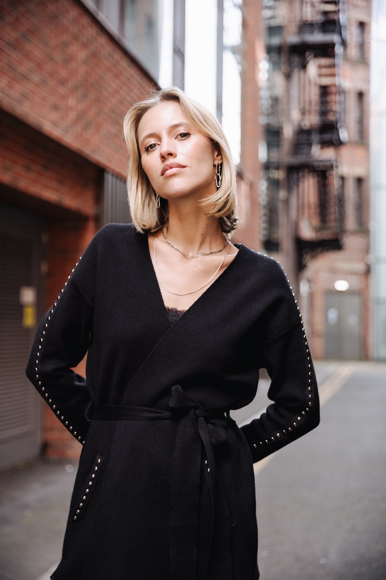 Cardigan oversize Unisex Gaxina black | Freeman T. Porter