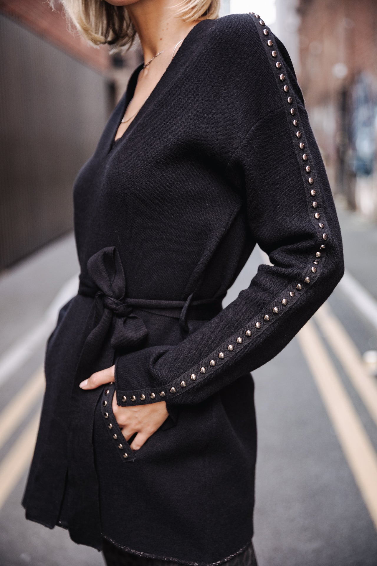 Cardigan oversize Unisex Gaxina black | Freeman T. Porter