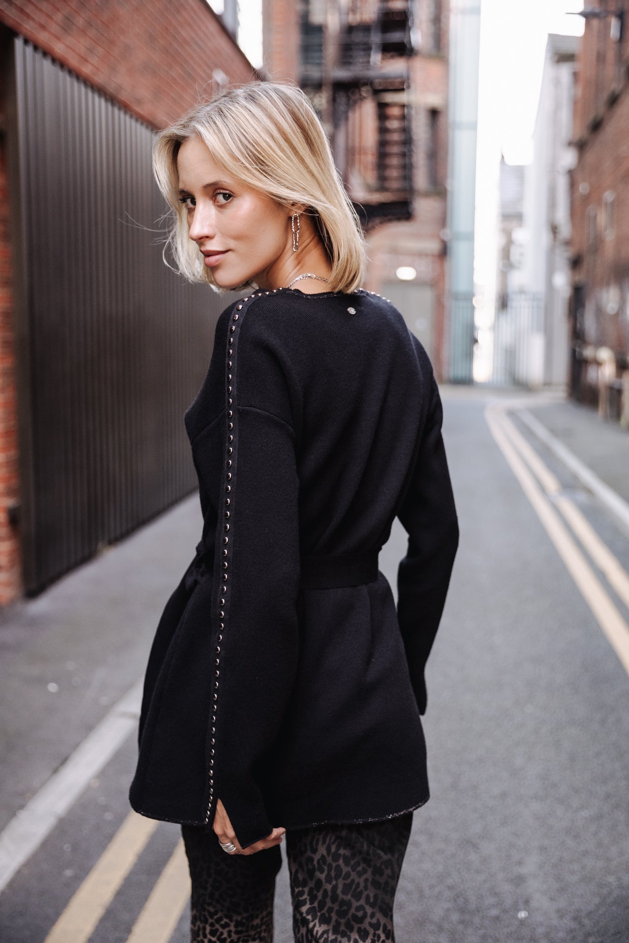 Cardigan oversize Unisex Gaxina black | Freeman T. Porter